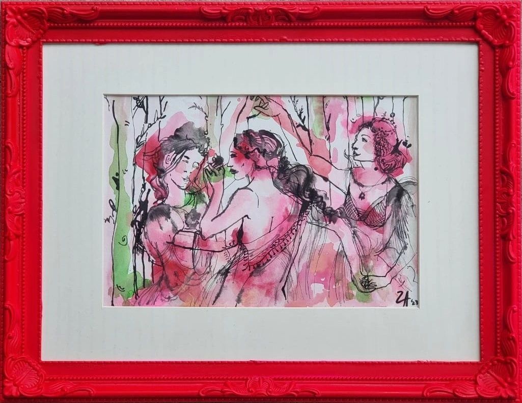 Pop My Cherry — watercolour and ink on paper